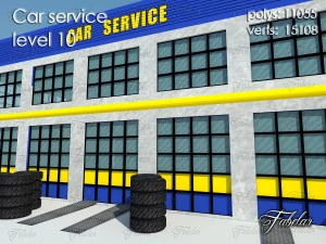 car service all 10 levels 3D Model