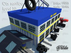 car service all 10 levels 3D Model