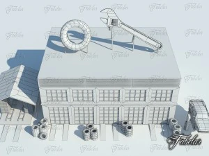 car service all 10 levels 3D Model