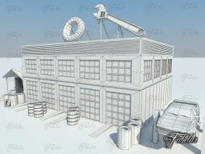 car service all 10 levels 3D Model