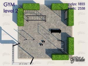gym level 2 Modello 3D