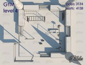 gym all 10 levels 3D Model