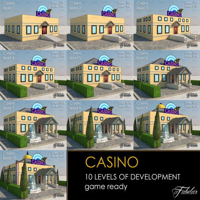 casino all 10 levels 3D Model .c4d .max .obj .3ds .fbx .stl .blend 