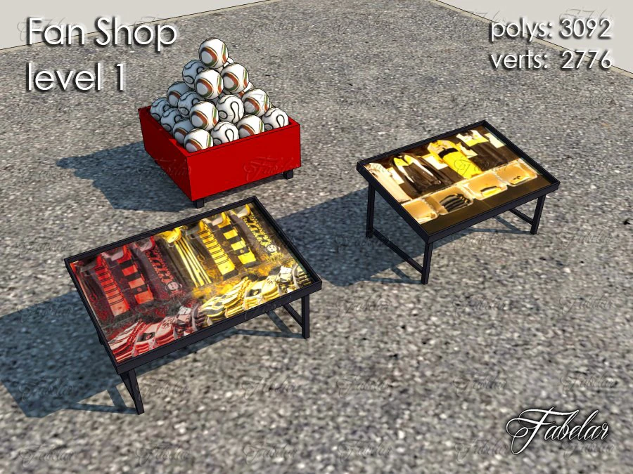 fan shop level 1l 3D Model .c4d .max .obj .3ds .fbx .stl .blend 