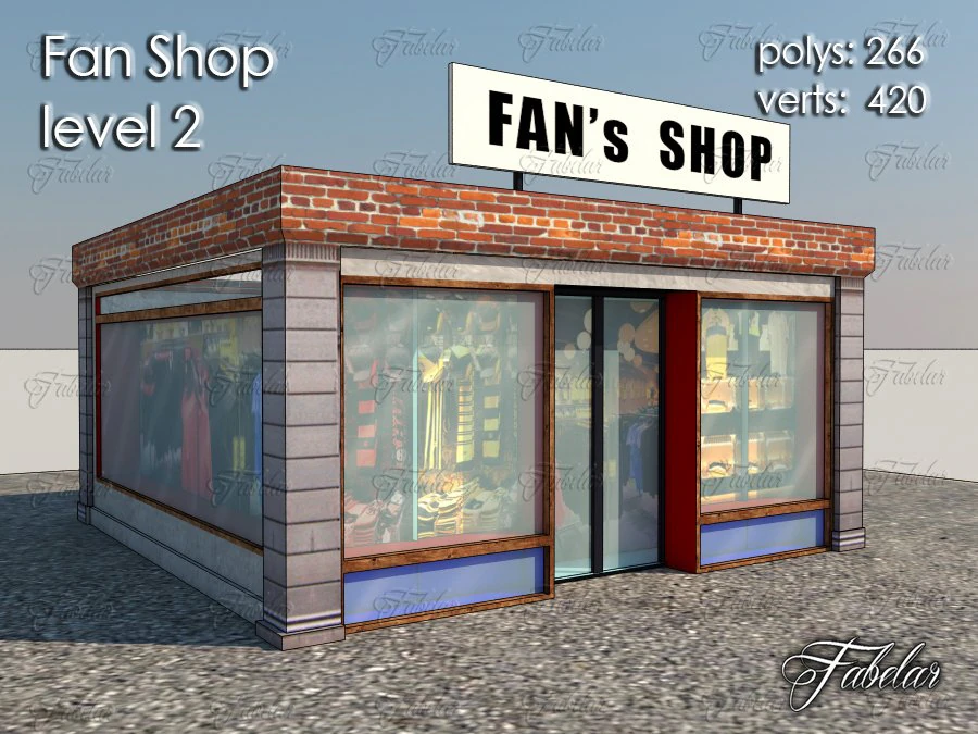 fan shop level 2 3D Model .c4d .max .obj .3ds .fbx .stl .blend