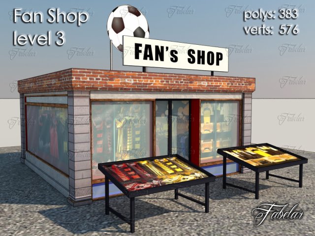 fan shop level 3 3D-Modell .c4d .max .obj .3ds .fbx .stl .blend 