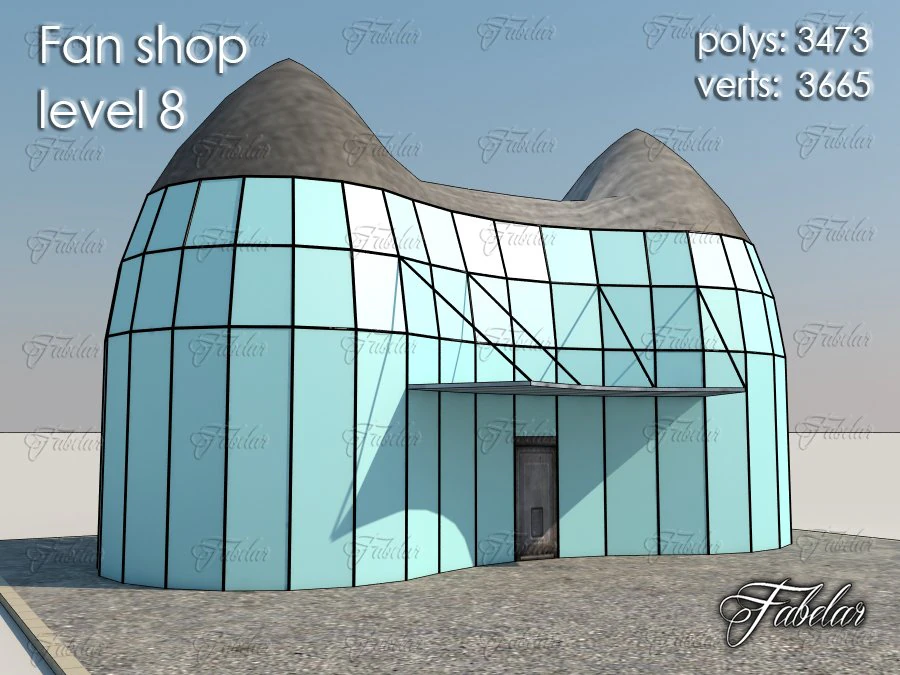 fan shop level 8 3D Model .c4d .max .obj .3ds .fbx .stl .blend 