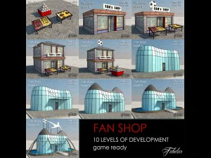 Fanshop alle 10 Level 3D Modell