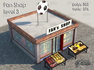 fan shop all 10 levels 3Dモデル