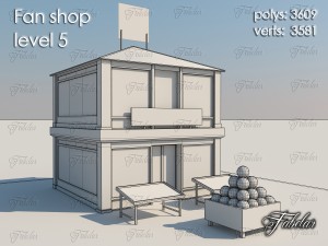 fan shop all 10 levels 3Dモデル
