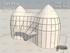 fan shop all 10 levels 3Dモデル