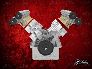 v12 engine open Modello 3D