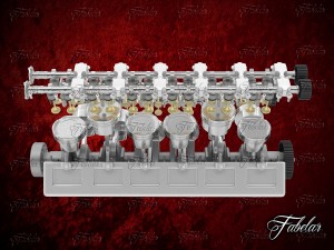 v12 engine open Modello 3D