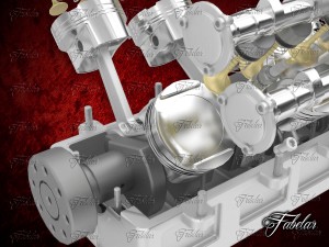 v12 engine open Modello 3D