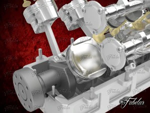 motor v12 aberto Modelo 3D