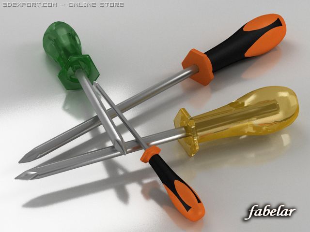 screwdrivers Modello 3D .c4d .max .obj .3ds .fbx .stl .blend 