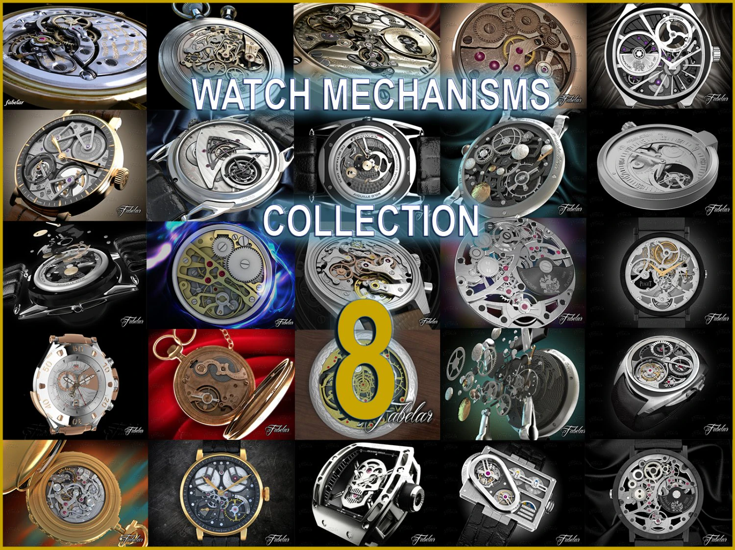 watch mechanisms coll 8 3D Model .c4d .max .obj .3ds .fbx .stl .blend