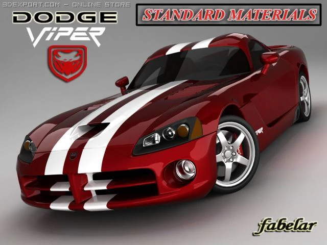 dodge viper srt10 standard m 3D Model .c4d .max .obj .3ds .fbx .stl .blend