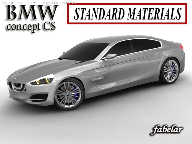 bmw concept cs standard materi 3D Model .c4d .max .obj .3ds .fbx .stl .blend 