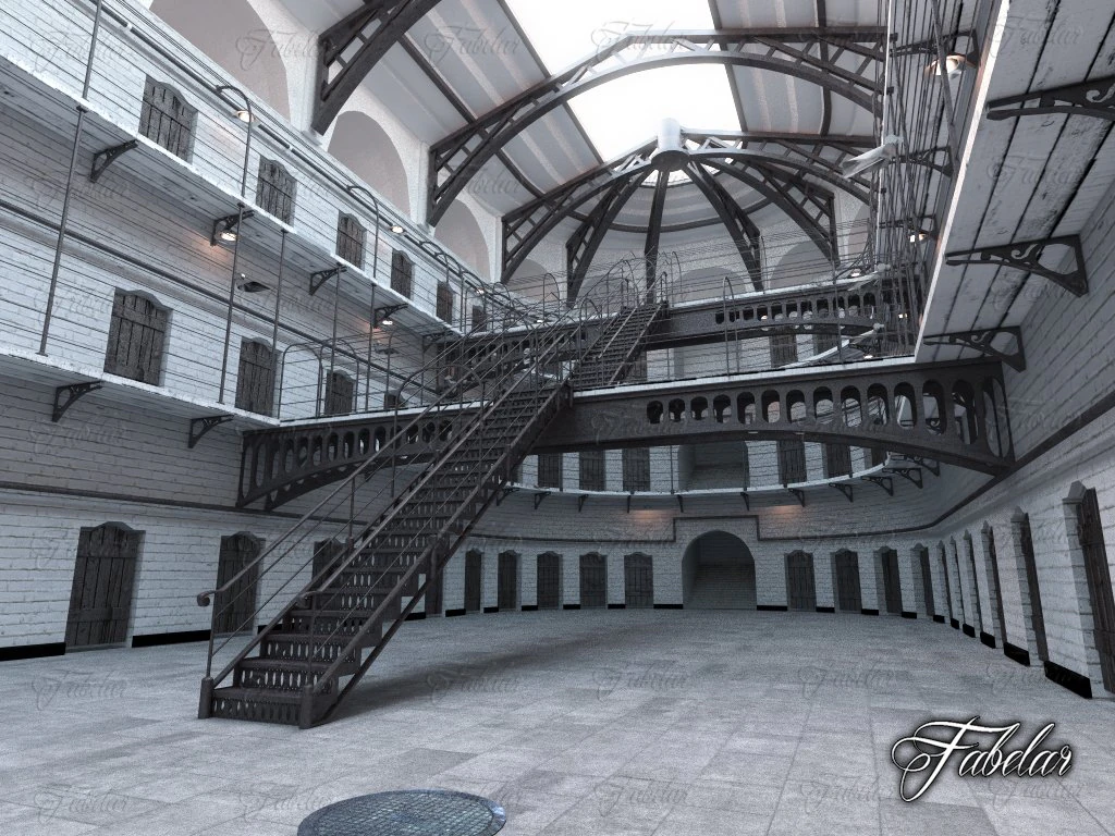 prison 01 day 3D Model .c4d .max .obj .3ds .fbx .stl .blend 