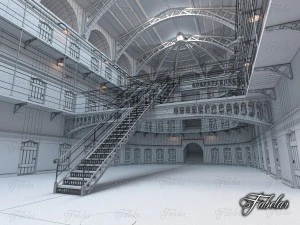 prison 01 night 3D Model