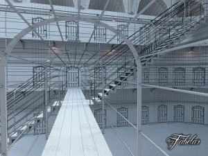 prison 01 night 3D Model
