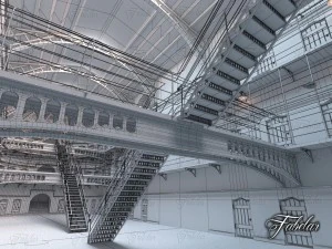 prison 01 night 3D Model