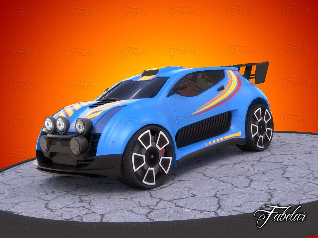 rally car 01 3D Model .c4d .max .obj .3ds .fbx .stl .blend