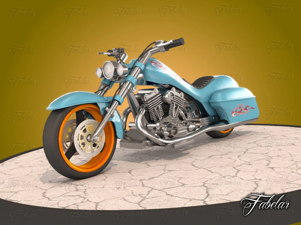 motorcycle 01 3D Model .c4d .max .obj .3ds .fbx .stl .blend 