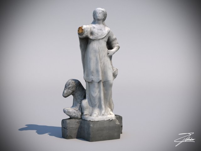 statue 3 3D Модель .c4d .max .obj .3ds .fbx .stl .blend