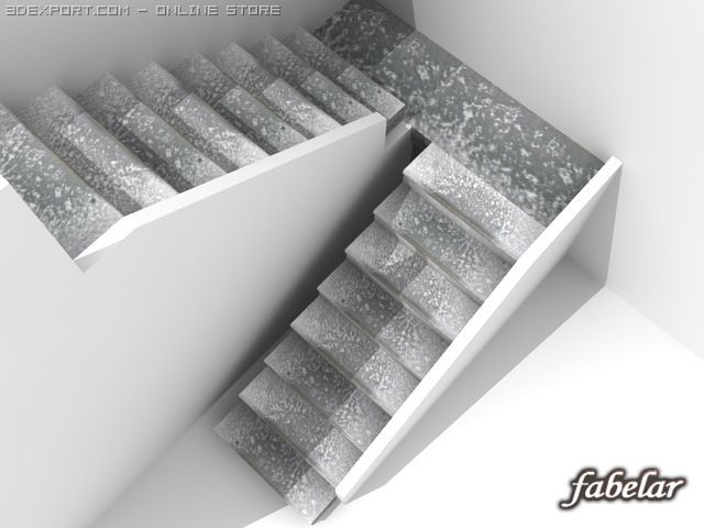 stairs Model 3D .c4d .max .obj .3ds .fbx .stl .blend 