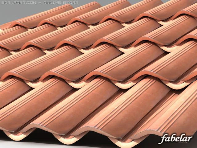 roofing tiles 2 3D Model .c4d .max .obj .3ds .fbx .stl .blend 
