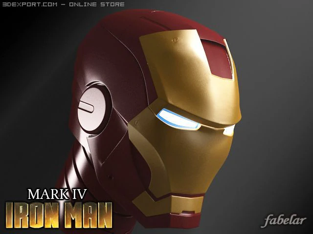 ironman head 3D Model .c4d .max .obj .3ds .fbx .stl .blend 