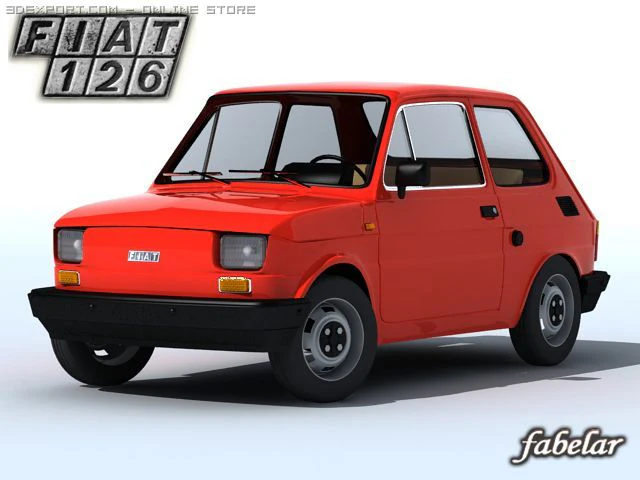 fiat 126 3D Model .c4d .max .obj .3ds .fbx .stl .blend 