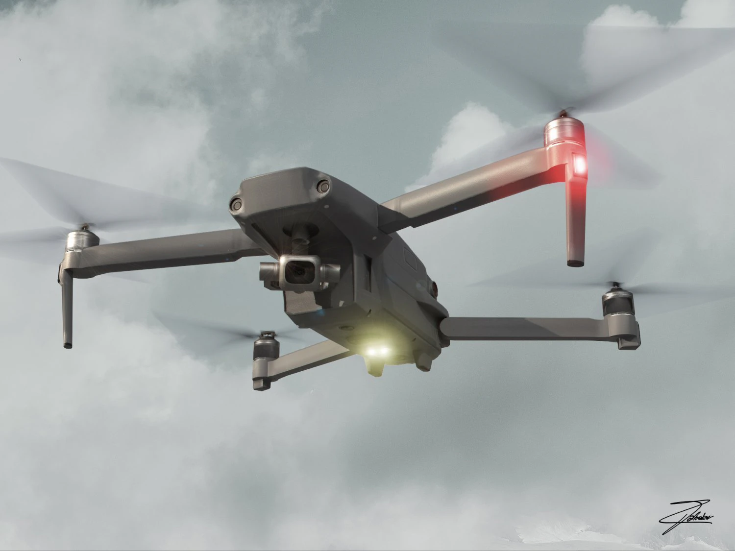 dji mavic 2 3D Model .c4d .max .obj .3ds .fbx .stl .blend 