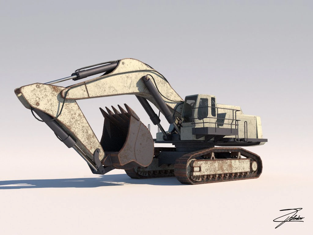 excavator liebherr 984 3D Model .c4d .max .obj .3ds .fbx .stl .blend 