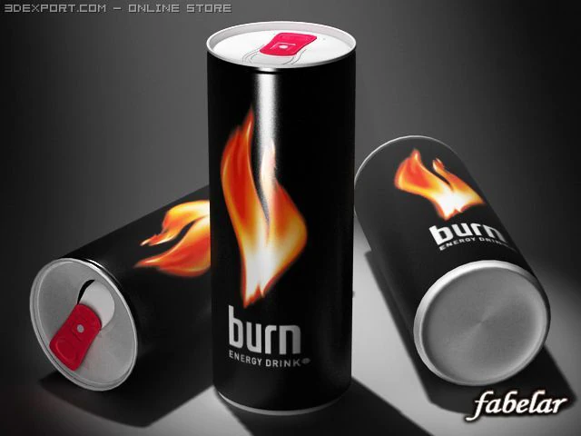 burn energy drink 3D Model .c4d .max .obj .3ds .fbx .stl .blend 