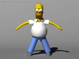 Homer simpson rigged 3D Model