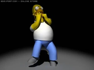 Homer simpson rigged 3D Model