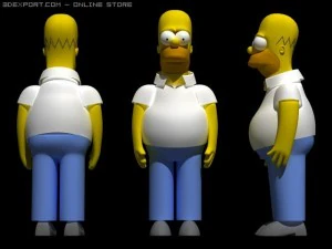 Homer simpson rigged 3D Model