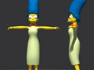 marge simpson rigged 3D 모델