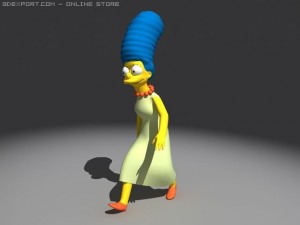 marge simpson rigged 3D 모델