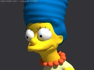 marge simpson rigged 3D 모델