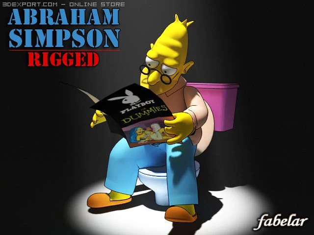 abraham simpson rigged 3D Model .c4d .max .obj .3ds .fbx .stl .blend 