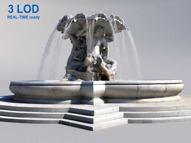 triton fountain 3D मॉडल .c4d .max .obj .3ds .fbx .stl .blend 