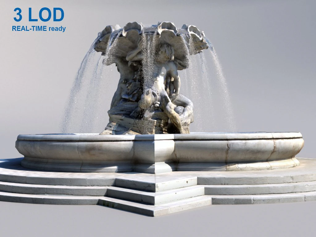 triton fountain 3D Model .c4d .max .obj .3ds .fbx .stl .blend 