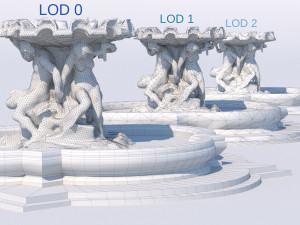 triton fountain 3D मॉडल