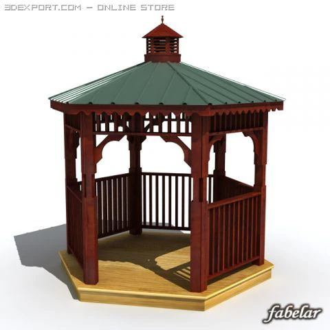 Pavillon 3D Modell .c4d .max .obj .3ds .fbx .stl .blend 