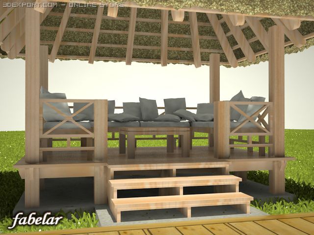 gazebo 3 3D Model .c4d .max .obj .3ds .fbx .stl .blend 