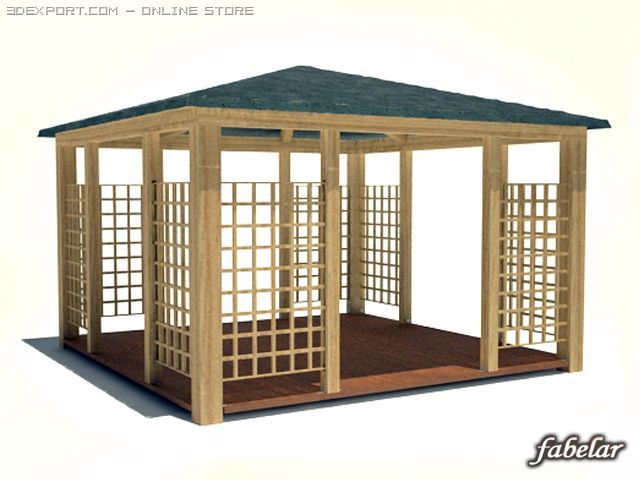 gazebo 4 3D Model .c4d .max .obj .3ds .fbx .stl .blend 